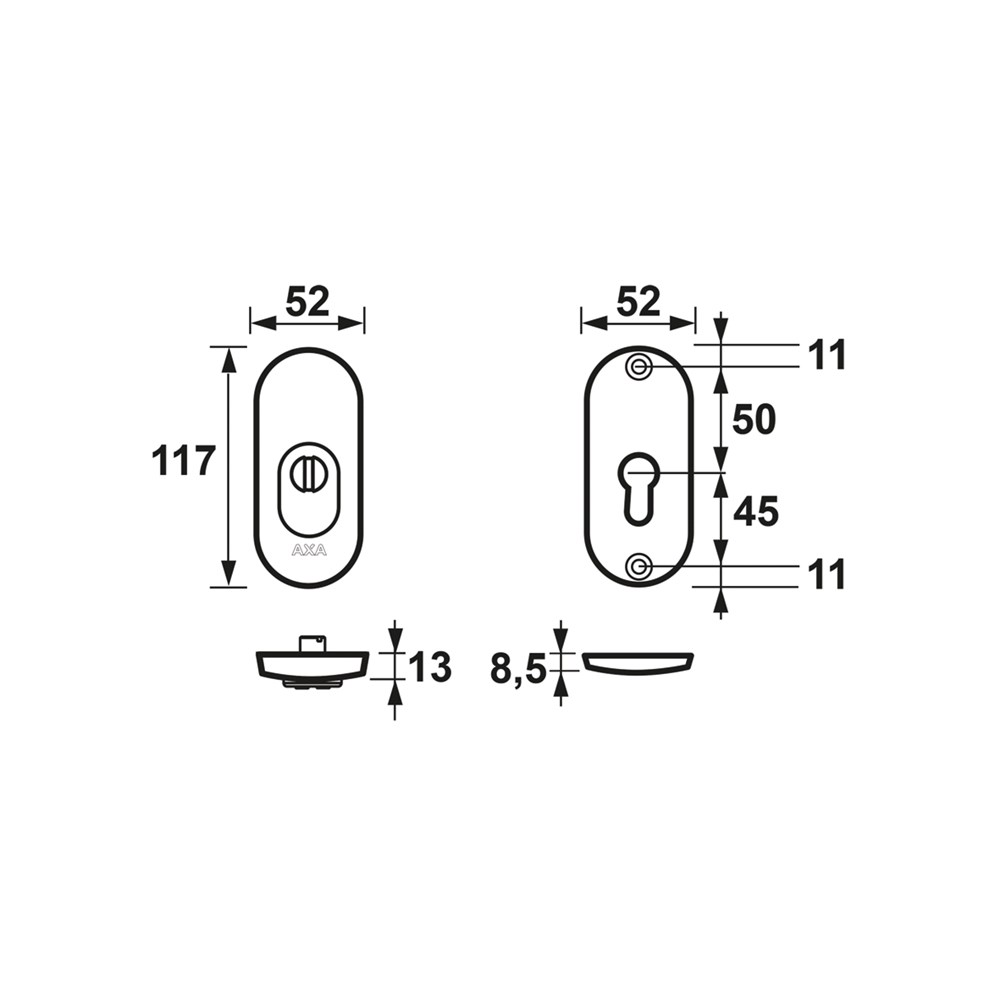 Axa Oval Plus Veiligheidsrozetten Anti Kerntrek W P Hartwijk Zn B V