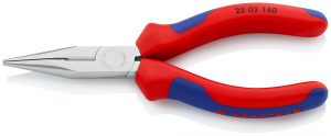 Platspitse tang met zijsnijder (radiotang) verchroomd met meer-componentengrepen - KNIPEX-Werk - 4003773000006 -