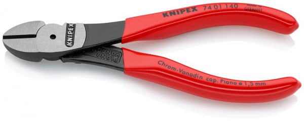 Kracht-zijsnijtang zwart geatramenteerd gepolijst met kunststof bekleed – KNIPEX-Werk – 4003773000006 –