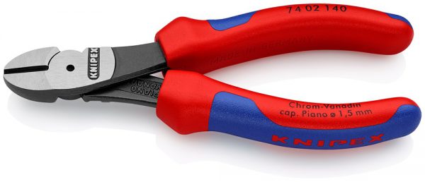 Kracht-zijsnijtang zwart geatramenteerd gepolijst met meer-componentengrepen – KNIPEX-Werk – 4003773000006 –