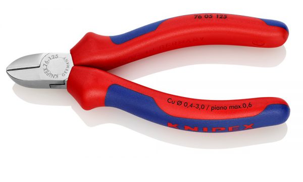 Zijsnijtang voor elektromechanica verchroomd met meer-componentengrepen – KNIPEX-Werk – 4003773000006 –