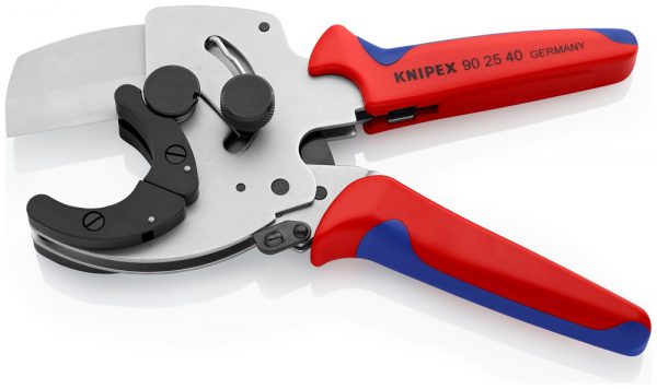 Pijpsnijder voor koppelingsbuizen en kunststofbuizen met meer-componentengrepen – KNIPEX-Werk – 4003773000006 –