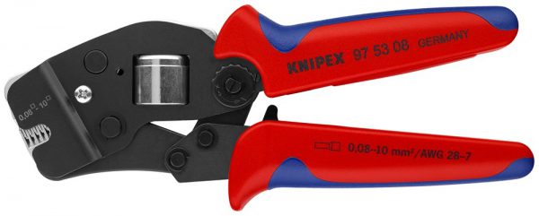 Zelfinstellende krimptang voor adereindhulzen met voorinvoering – KNIPEX-Werk – 4003773000006 –