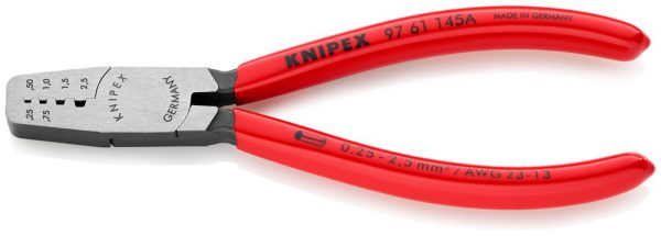 Krimptang voor adereindhulzen gepolijst met kunststof bekleed – KNIPEX-Werk – 4003773000006 –