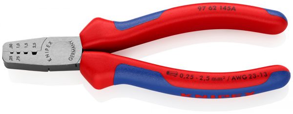 Krimptang voor adereindhulzen gepolijst met meer-componentengrepen – KNIPEX-Werk – 4003773000006 –